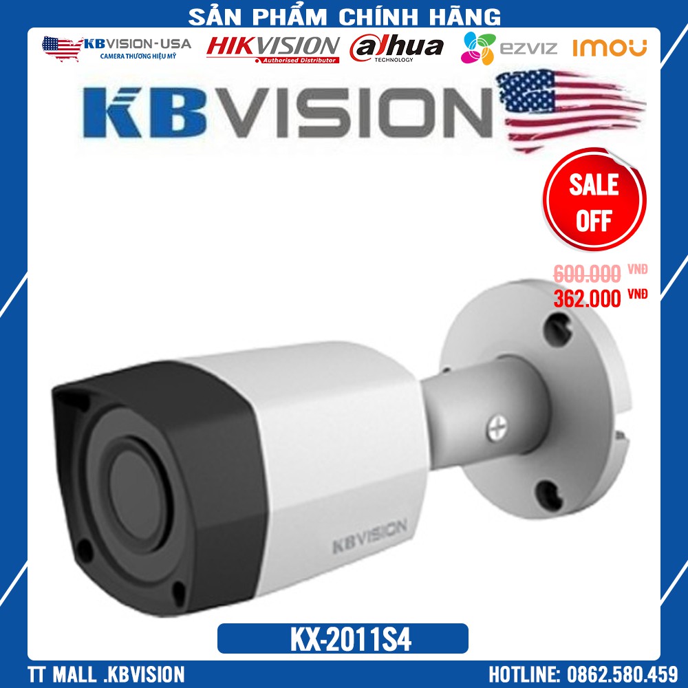 {Giá HỦY DIỆT} Camera KBVISION KX-A2011S4 2.0 Megapixel Panasonic Chipset Vỏ kim loại