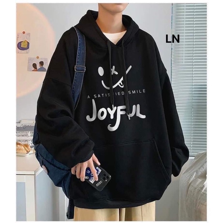 Áo hoodie joyfu nỉ cotton LN12