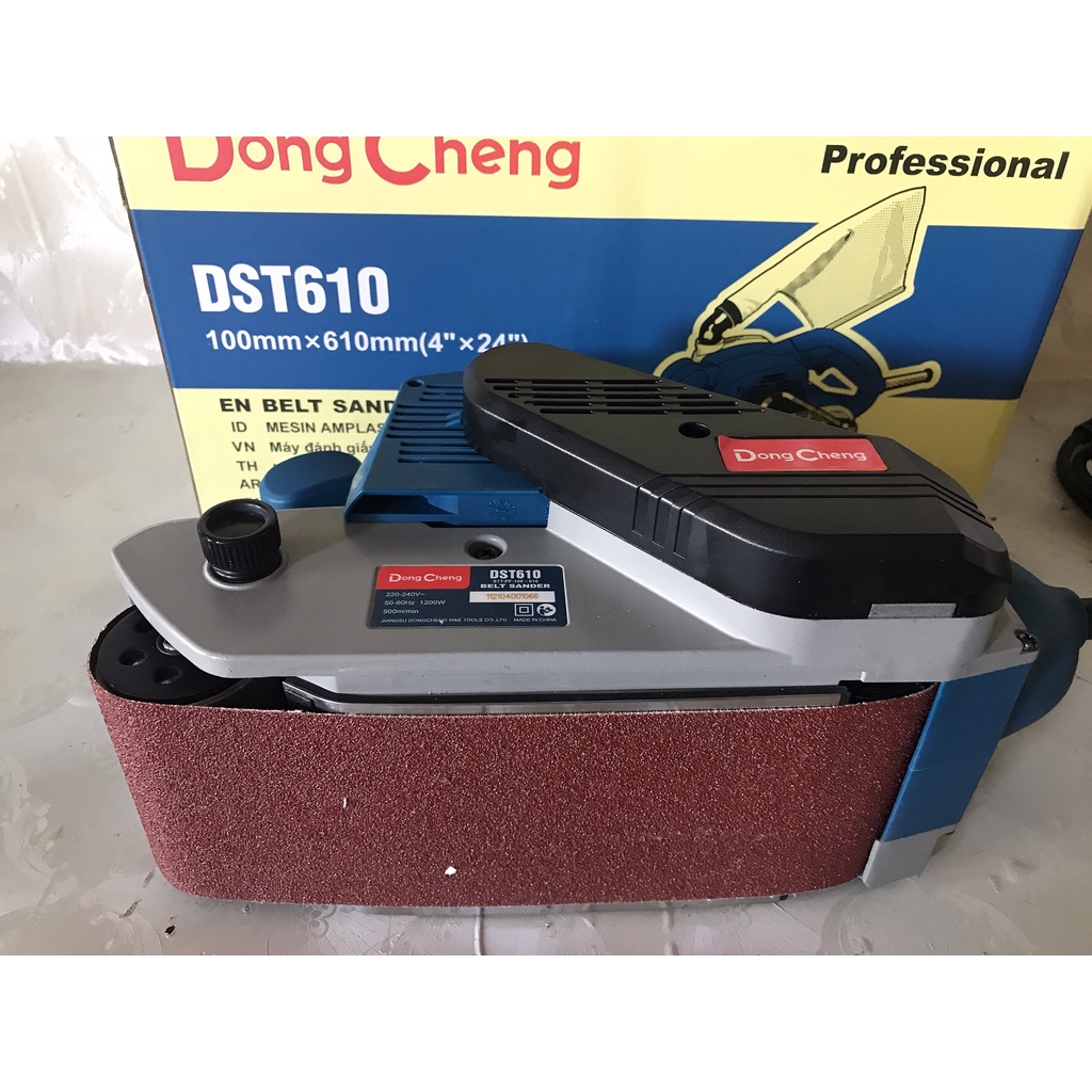 [CHÍNH HÃNG] Máy đánh giấy ráp băng| Chà nhám băng DongCheng DST610 công suất lớn 1200W( cam kết lõi đồng 100%)