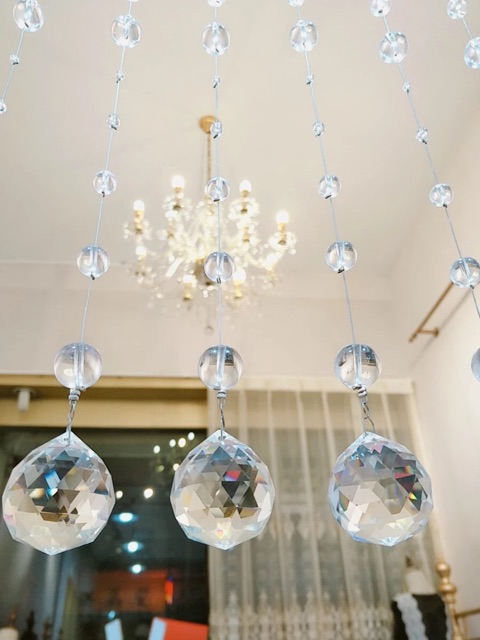 Rèm pha lê hạt trơn các màu