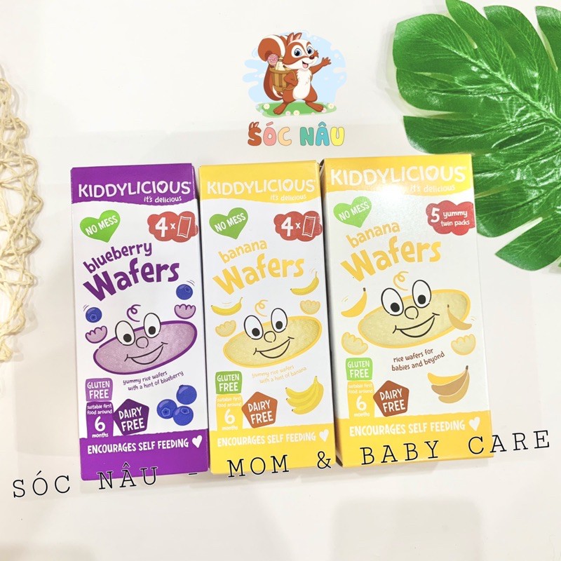 [ Dị Ứng Đạm Bò ] Bánh Gạo Hữu Cơ Kiddylicious Không Chứa Sữa Cho Bé Từ 6m. Date t6,7,8/2022