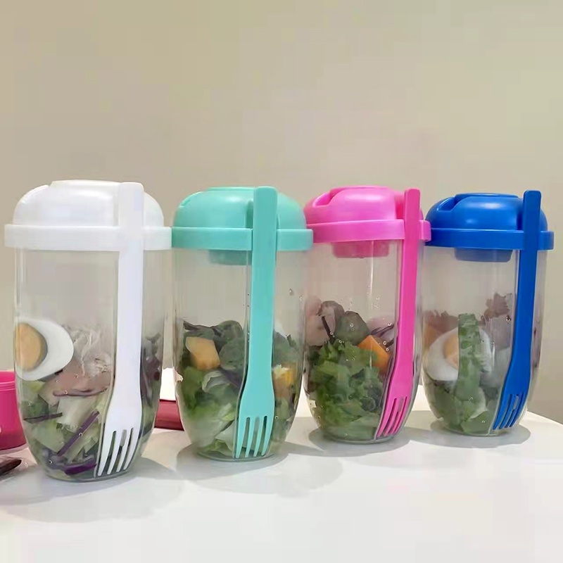 Bình Đựng Nước Salad Dung Tích Lớn Có Nĩa Tiện Lợi