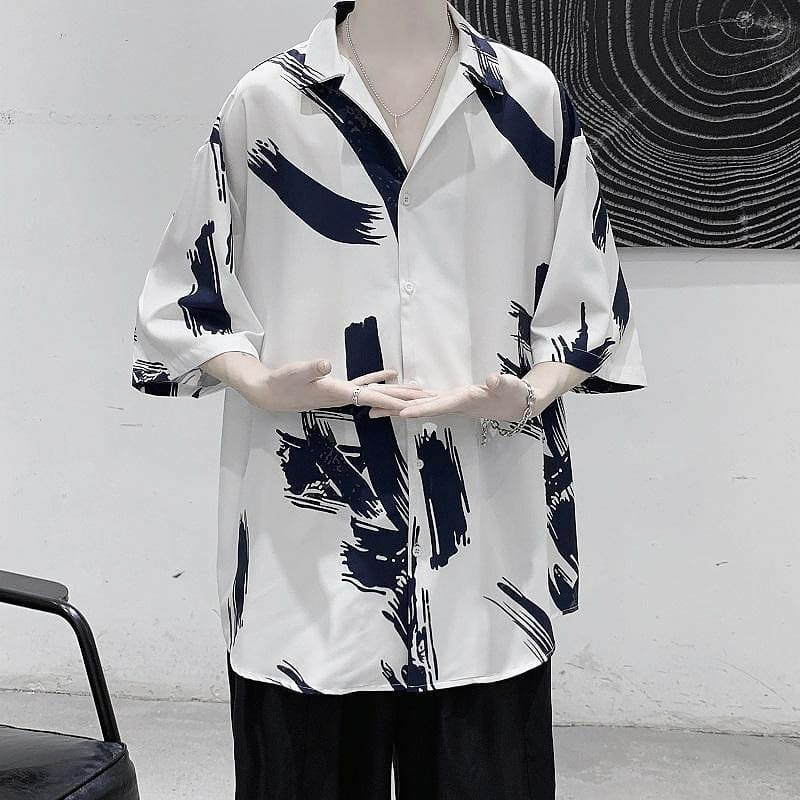 (A138) Áo sơ mi họa tiết basic 3 màu style Hàn Quốc