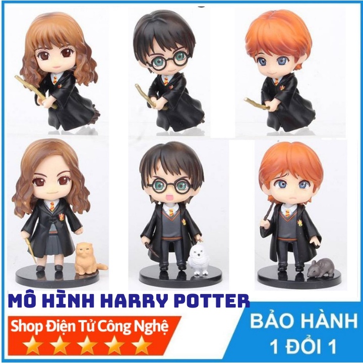 Mô hình Bộ sưu tập để bàn 6 nhân vật Harry Potter phong cách Chibi siêu đáng yêu