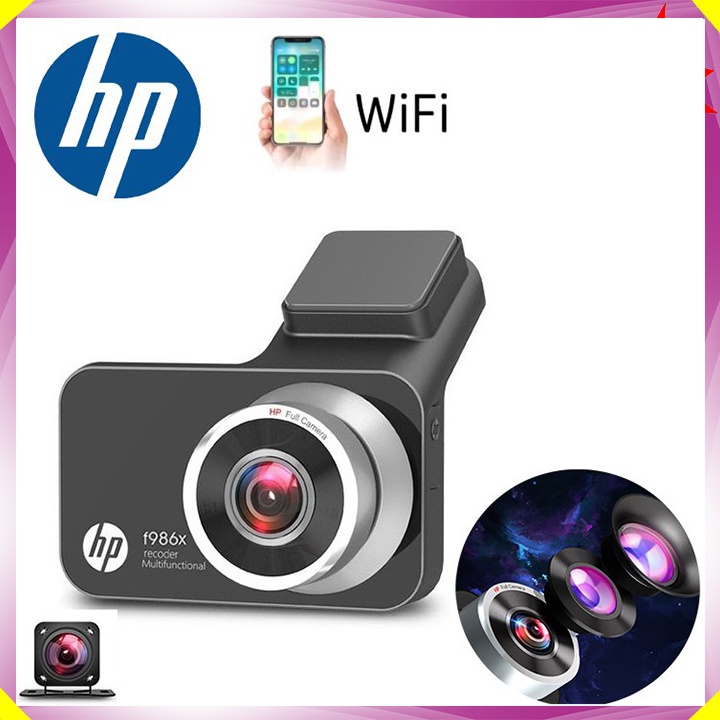 Camera hành trình ô tô cao cấp HP f986x tích hợp camera lùi Wifi - HÀNG NHẠP KHẨU BẢO HÀNH 12 THÁNG