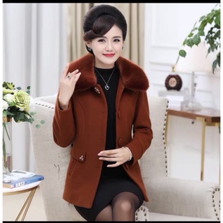 ÁO DẠ CỔ LÔNG NỮ TRUNG NIÊN