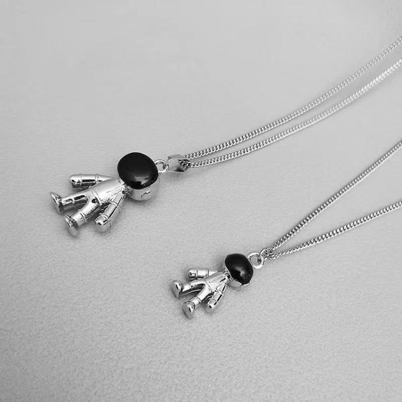 Dây Chuyền Nam Phi Hành Gia PUN Màu Bạc Đẹp Cao Cấp - Vòng Cổ Nam Chất Liệu Titan