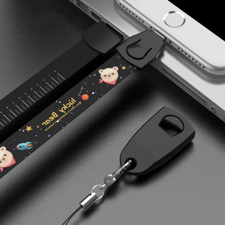  [Freeship toàn quốc từ 50k] Cáp sạc iPhone Lightning – Type C – Micro USB hỗ trợ sạc nhanh kiêm dây đeo  AB1991