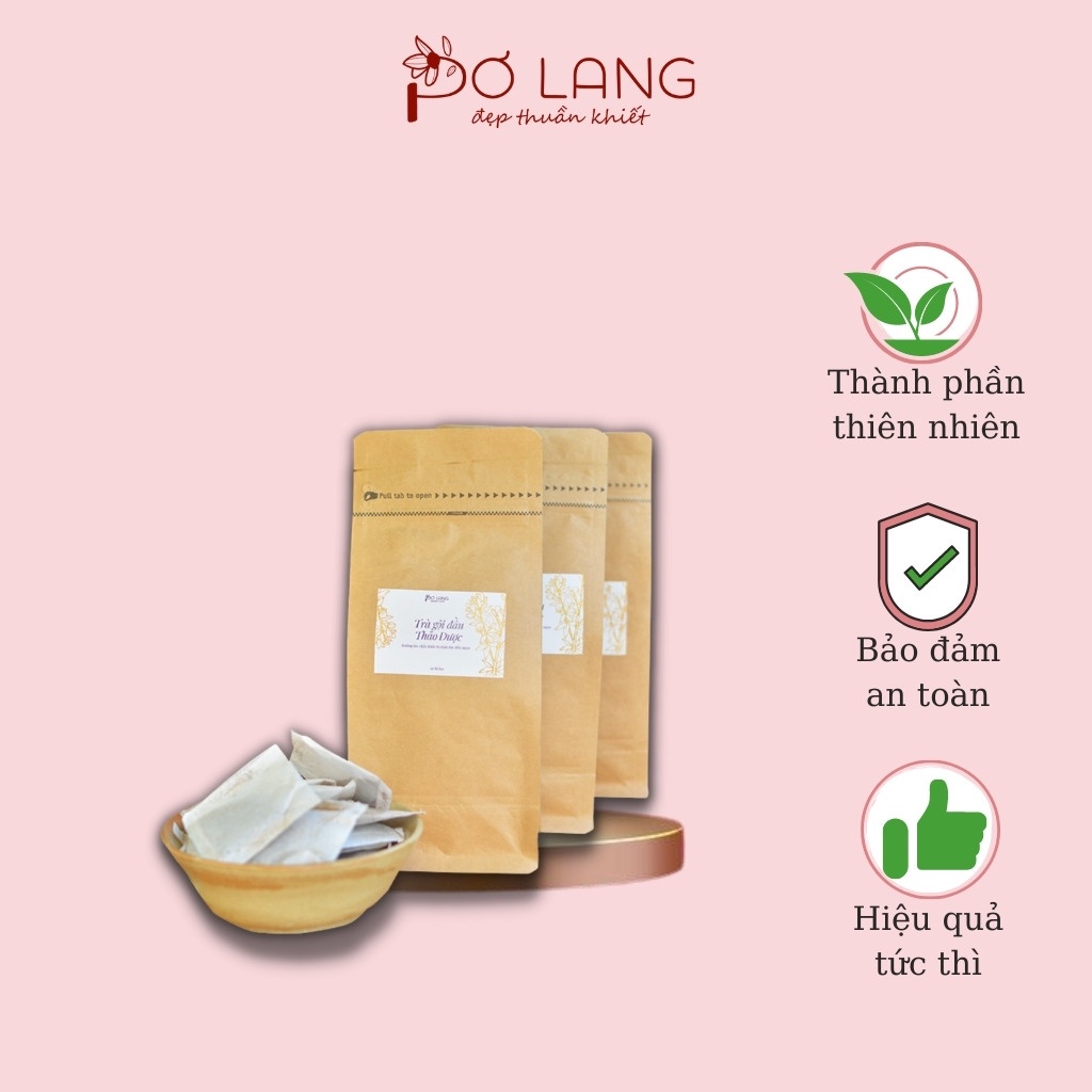 TRÀ GỘI ĐẦU THẢO DƯỢC PƠ LANG  NGĂN RỤNG TÓC, DƯỠNG TÓC MỀM MƯỢT, CHẮC KHỎE TỰ NHIÊN TÚI 30 GÓI