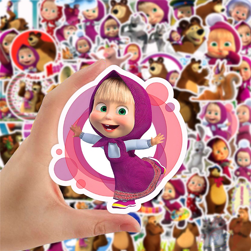 50 Cái / Bộ ❉ Hình Dán Dòng Masha and the Bear Series 02 ❉ Miếng Dán Decal Chống Thấm Nước Thời Trang