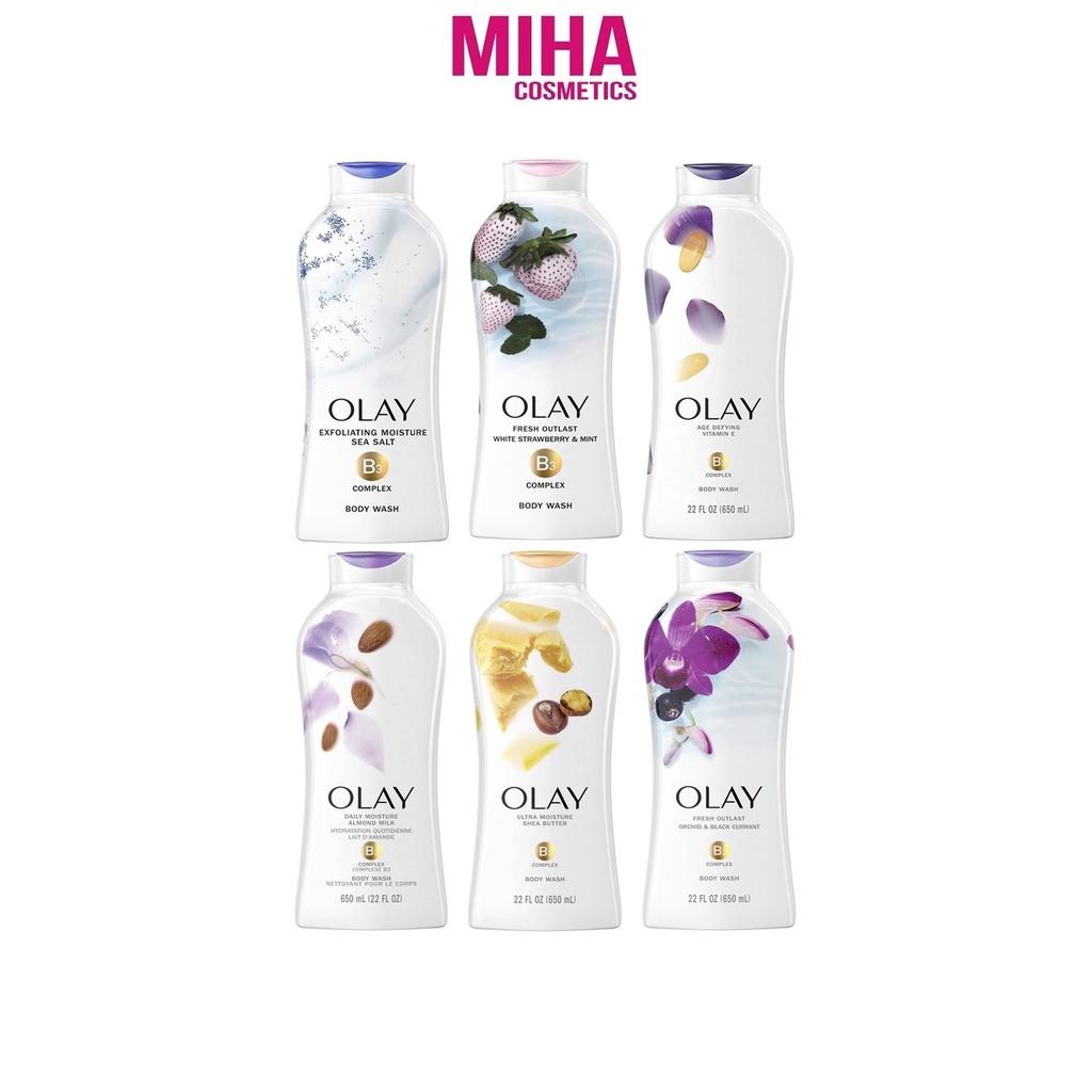 Sữa Tắm Dưỡng Ẩm Trắng Da OLAY Body Wash 650ml USA