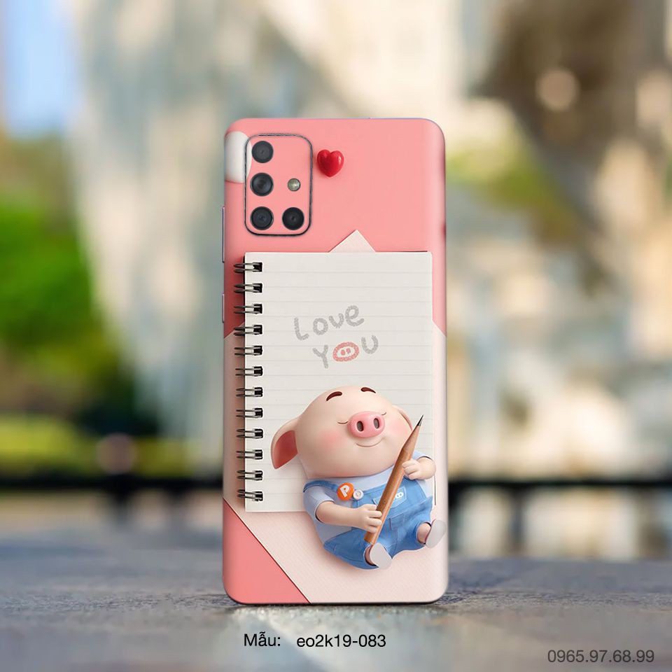 Miếng dán skin cho các dòng điện thoại Samsung Note 20 - Note 20 utra in hình heo con cực đáng yêu