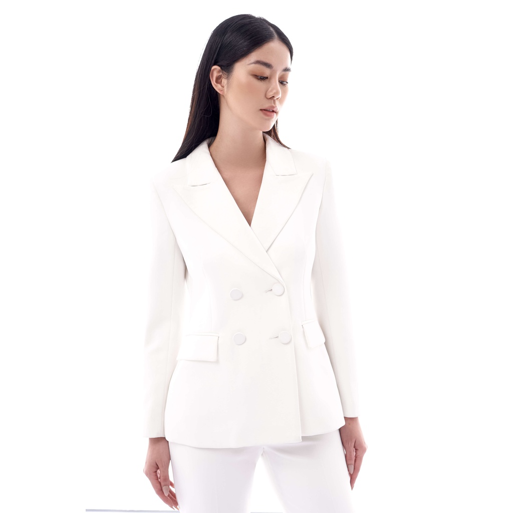 Áo Blazer kiểu 4 cúc màu trắng 2NDDATE BL023W