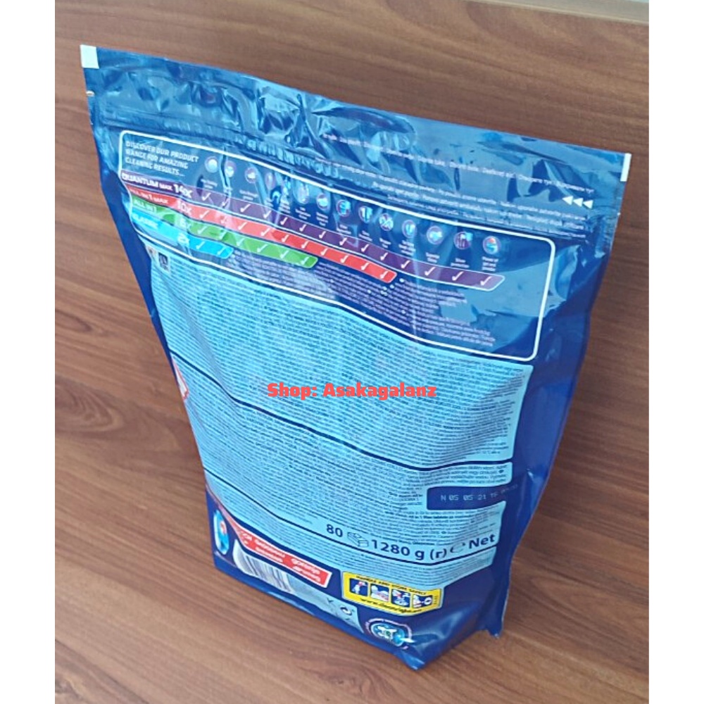Viên rửa bát Finish All in 1 Max 80 viên [Hương chanh -10 chức năng, màng nilon tự tan]