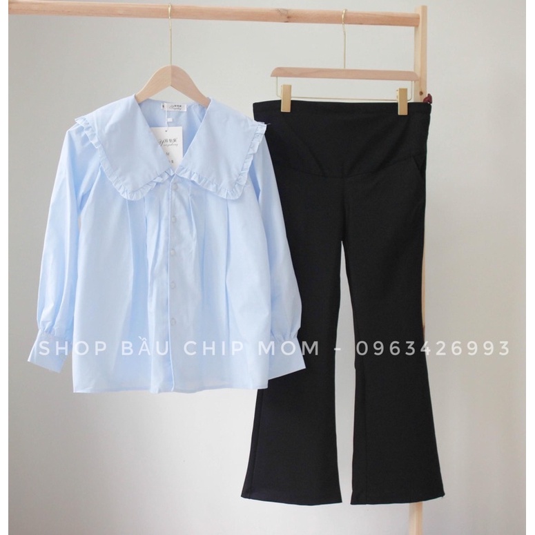 Quần bầu ống loe Umi hàn cực thời trang tôn dáng, co giãn 4 chiều thoải mái cho mẹ bầu - QD05