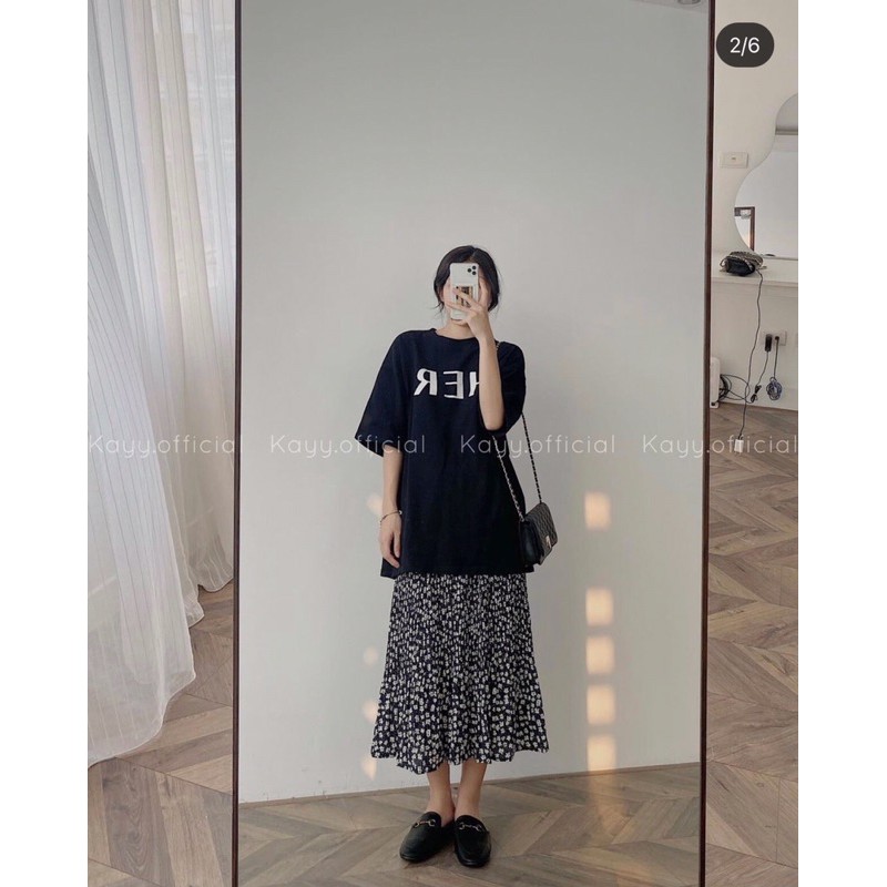 ♥️ Chân váy hoa nhí nhún vintage ♥️
