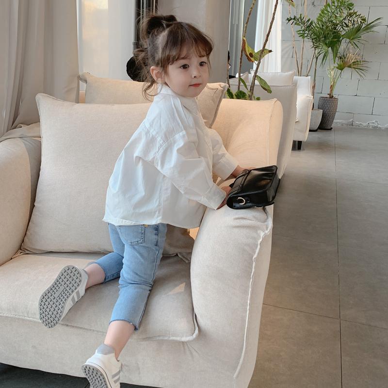 ♂Áo Sơ Mi Trắng Tay Dài In Họa Tiết Phong Cách Hàn Quốc Thời Trang Mùa Xuân Cho Nữ 2021