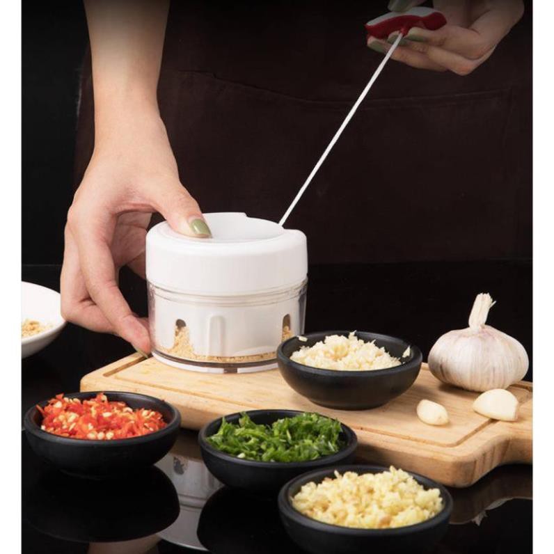 Dụng cụ xay tỏi ớt bằng tay Mini Food Chopper La'Home Tiện Dụng, Máy xay nhuyễn tỏi ớt hành gia vị cầm tay