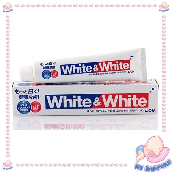 [Nội Địa] Kem đánh răng White &amp; White Nhật Lion 150g