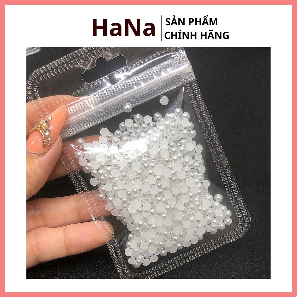 Bịch trai nửa gắn móng trang trí móng màu trắng size 4