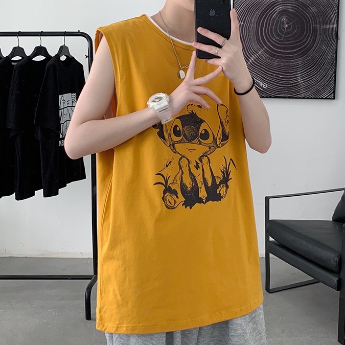 Áo thun sát nách in hình thời trang cho nam