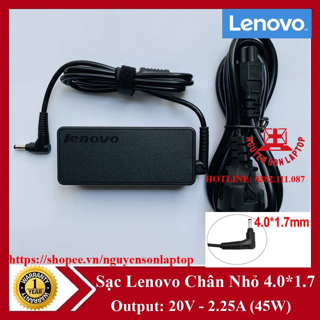 Sạc Laptop Lenovo 20V- 2.25A Chân Nhỏ Lenovo Idepad 100-15IBY 100-15IBD 100-14IBY 100-14 100-15