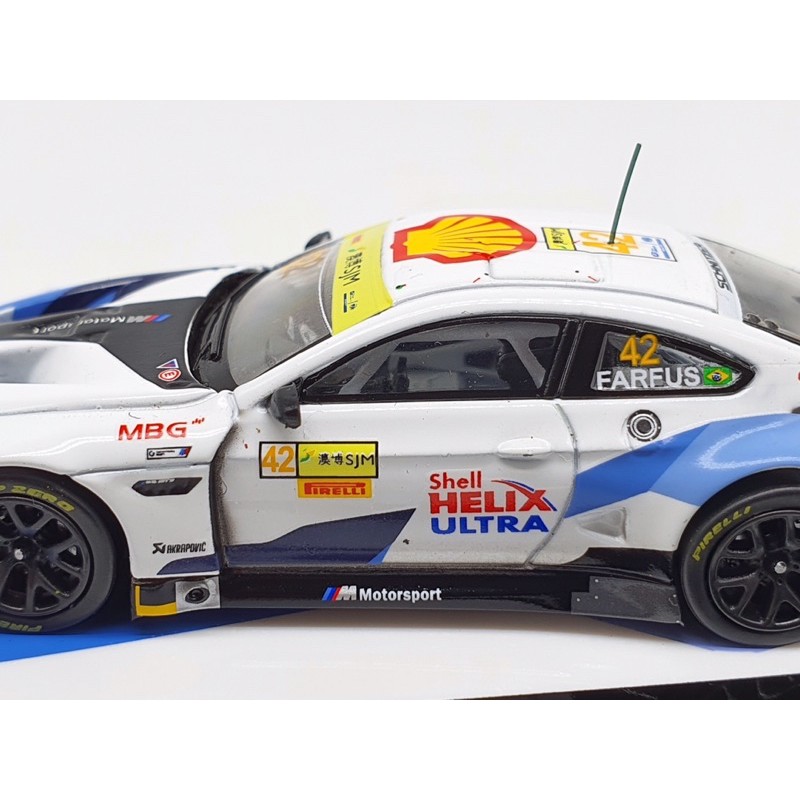 Xe Mô Hình BMW M6 GT3 FIA World Cup 2019 Macau Augusto Farfus 1:64 TarmacWorks ( Trắng )