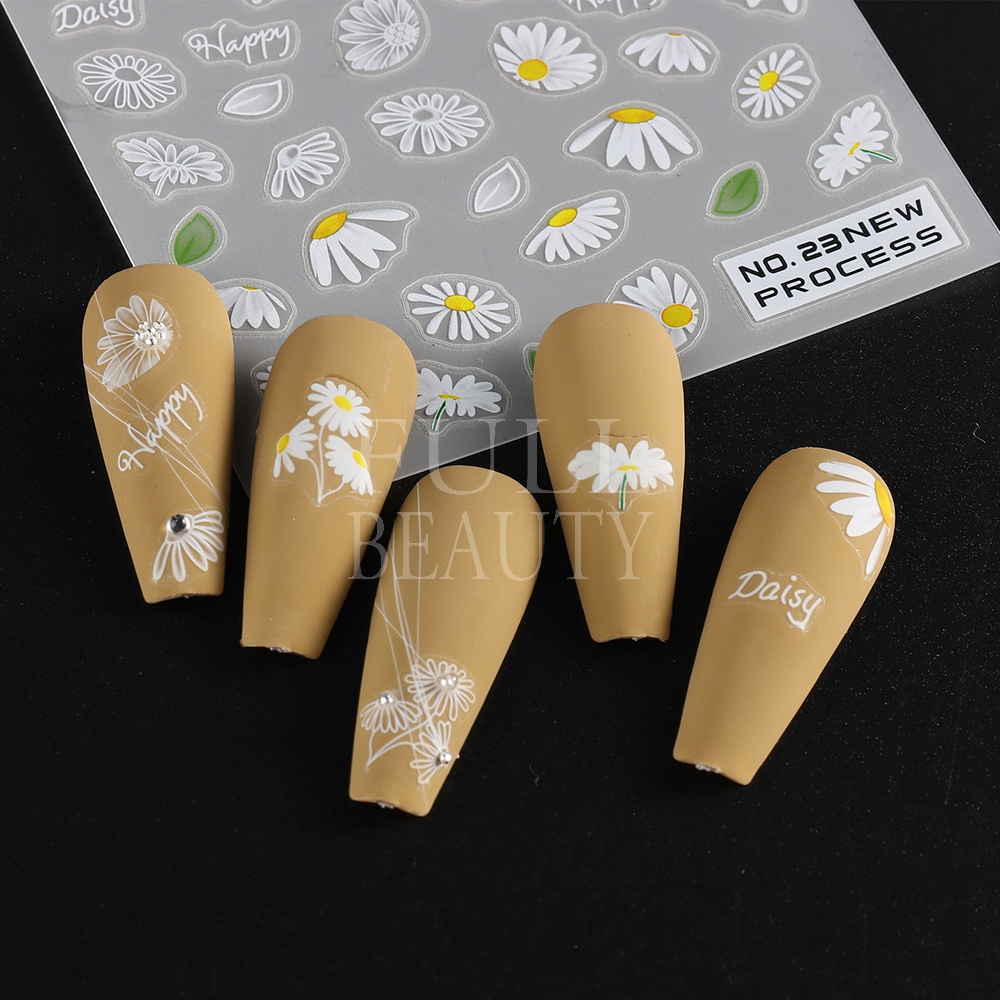 Miếng Dán Trang Trí Móng Tay Hình Hoa Oải Hương / Bướm / Hoa Tulip / Hình Học Màu Tím Xinh Xắn GLNO