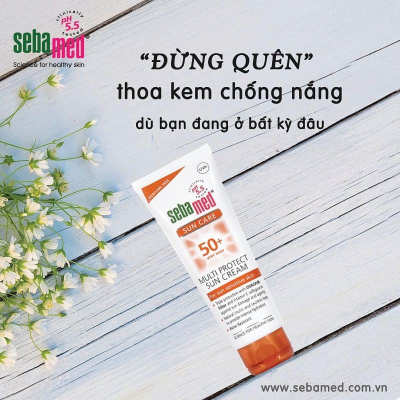 [Chính Hãng] Kem chống nắng vật lý da nhạy cảm Sebamed pH5.5 SPF50+ (Sebamed Sun Care Multi Protect Sun Cream SPF50+with