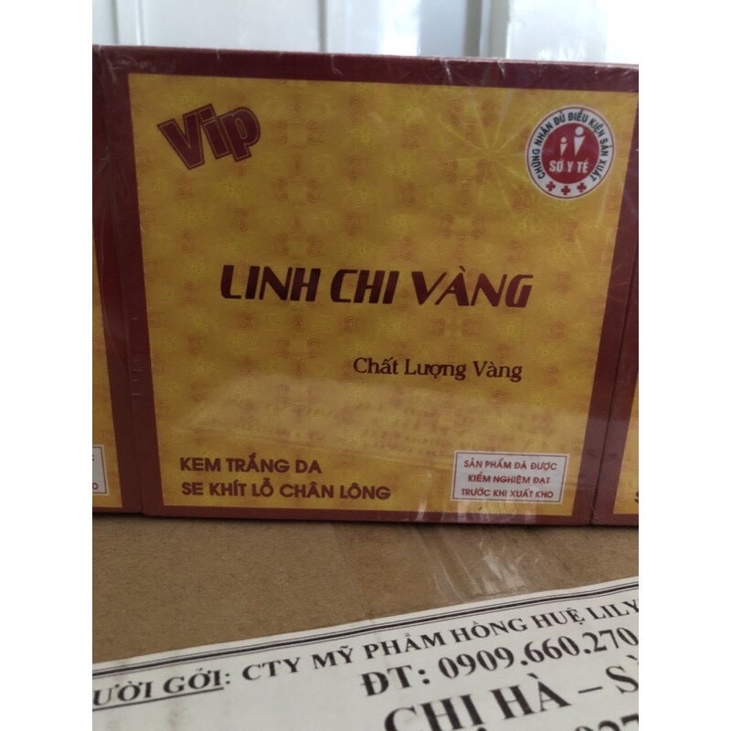 Kem dưỡng trắng da Linh Chi Vàng 35g đủ giấy