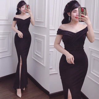 Đầm Body TRỄ VAI ĐÍNH CƯỜM
