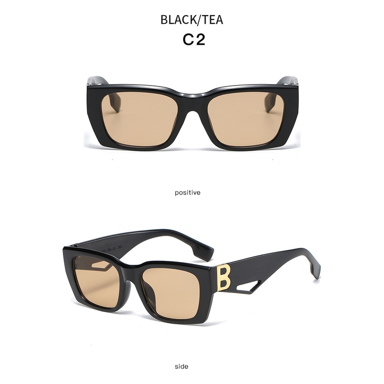 Kính mát Samjune logo chữ B cá tính thời trang gọng vuông cỡ lớn dành cho nữ