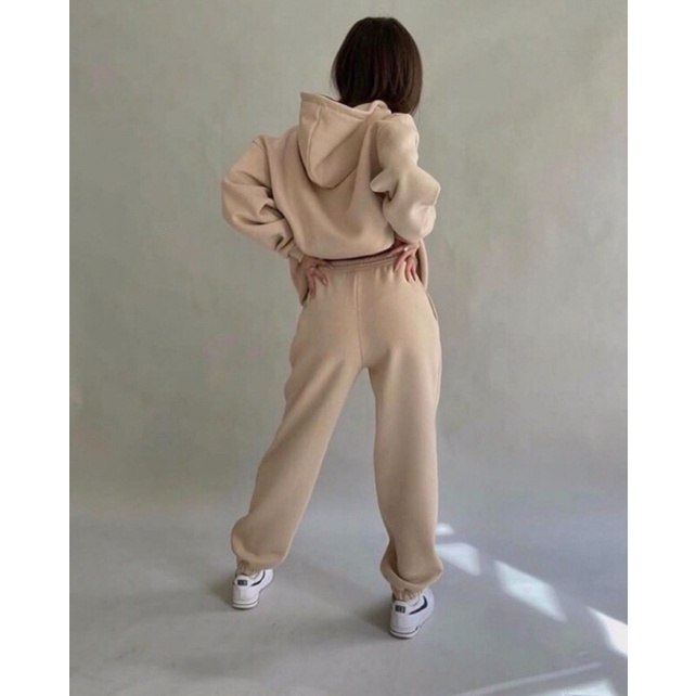 Set hoddie áo tay dài + quần dài thời trang