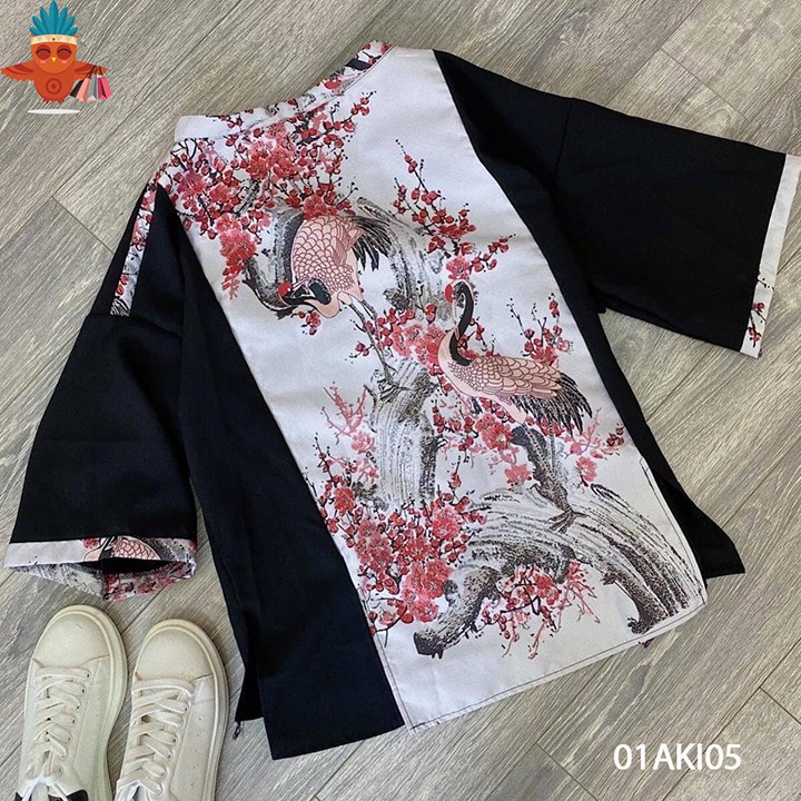 Áo kimono Nhật Bản họa tiết phối gấm tay lỡ THOCA HOUSE cách tân hiện đại, phối mọi trang phục, check in cực cá tính
