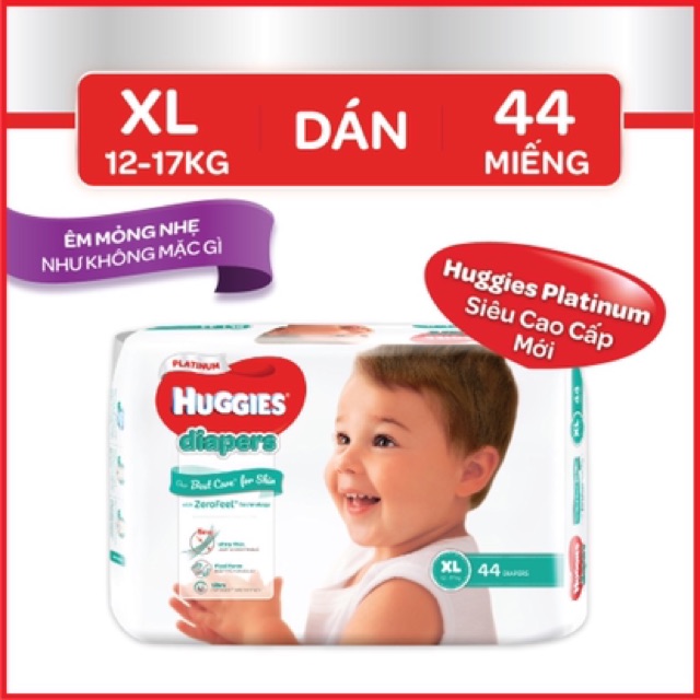 Tã dán siêu cao cấp Huggies Platinum NB60/S82/M64/L54/XL44