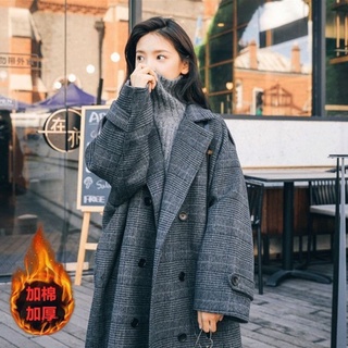 Áo khoác dạ kẻ karo dáng dài