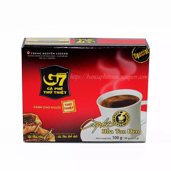 [SenXanh Emart] Cà Phê Đen Hòa Tan không đường Trung Nguyên G7 3in1 (gói x 2g)