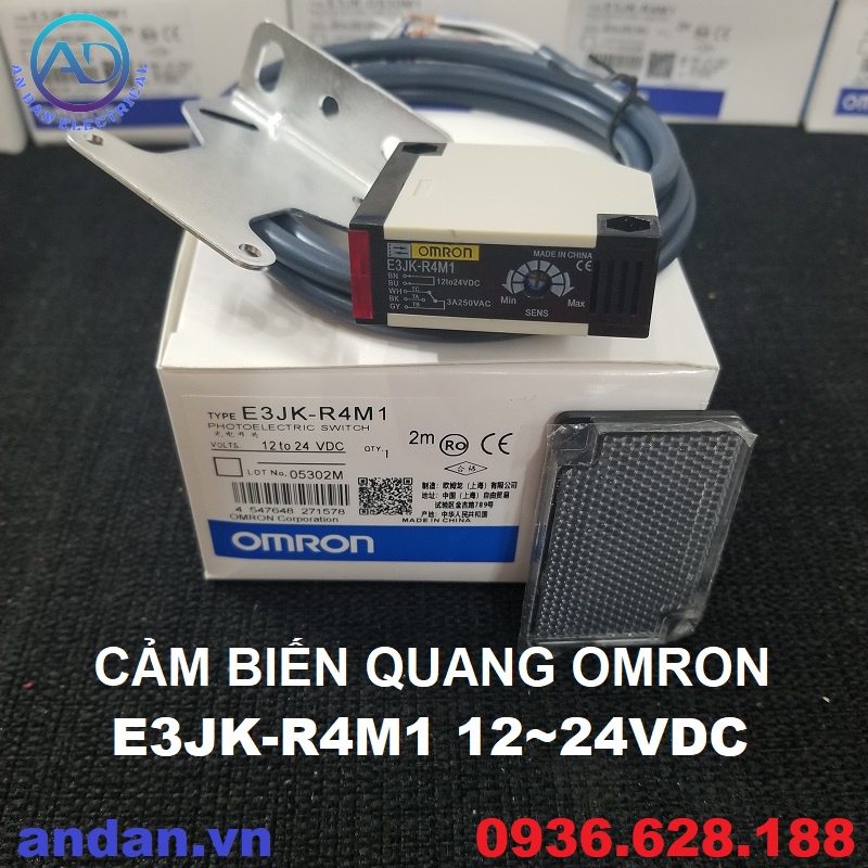 Cảm Biến Quang E3JK Omron E3JK-R4M1 Light-On,  E3JK-R4M2 Dark-On, E3JK-DS30M1, 90-220VAC or 12-24VDC