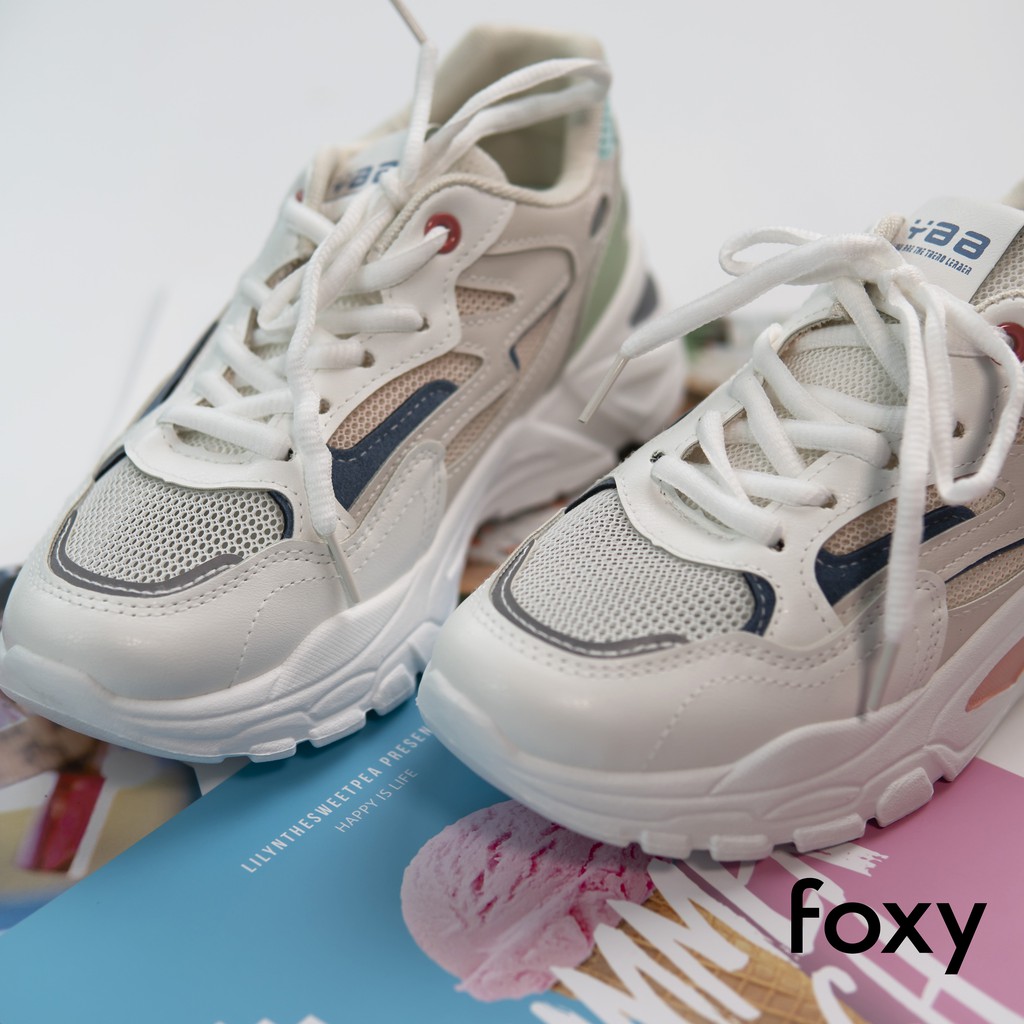 Giày Thể Thao Sneaker Nữ FOXY Form Cá Tính Đế Tăng Chiều Cao Phối Màu Hàn Quốc - FOX008