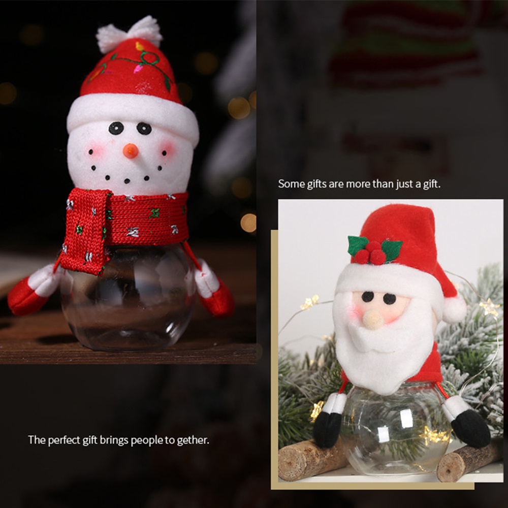 Hộp đựng kẹo hình ông già noel/người tuyết/tuần lộc sáng tạo treo cây thông trang trí lễ giáng sinh tiện dụng