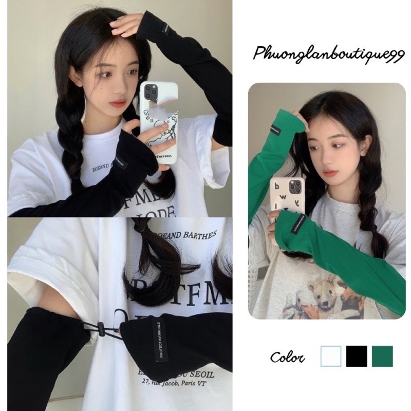 Găng tay chống nắng xỏ ngón cotton hàng đẹp loại 1 phong cách unisex dành cho nam và nữ FREESIZE hottrend PHULA