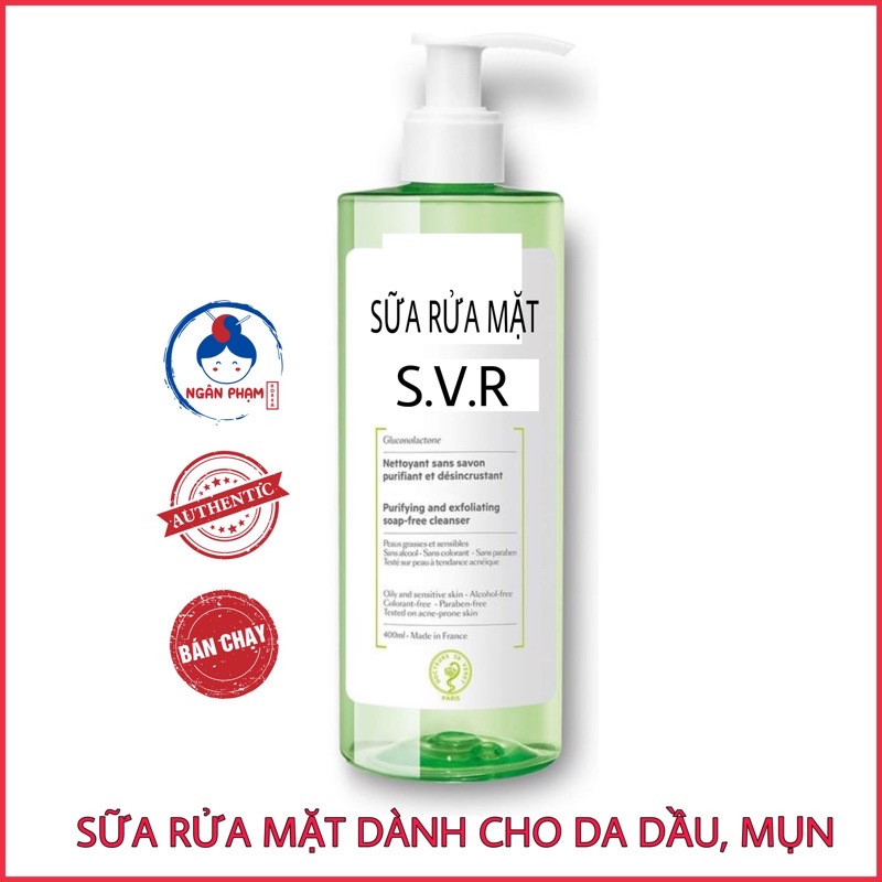 [Bill Pháp] Sữa Rửa Mặt Cho Da Dầu, Mụn Gel Moussant 400ml