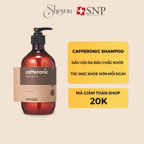 Dầu gội kích mọc tóc, SNP Prep Cafferonic Shampoo, M228