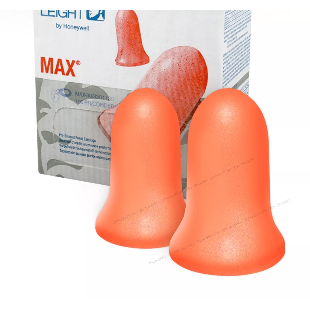Nút tai chống ồn Honeywell MAX1 chất liệu foam mềm, nhét tai chống ồn cấu tạo bọt biển, nút giảm ồn  - Bảo Hộ Thinksafe