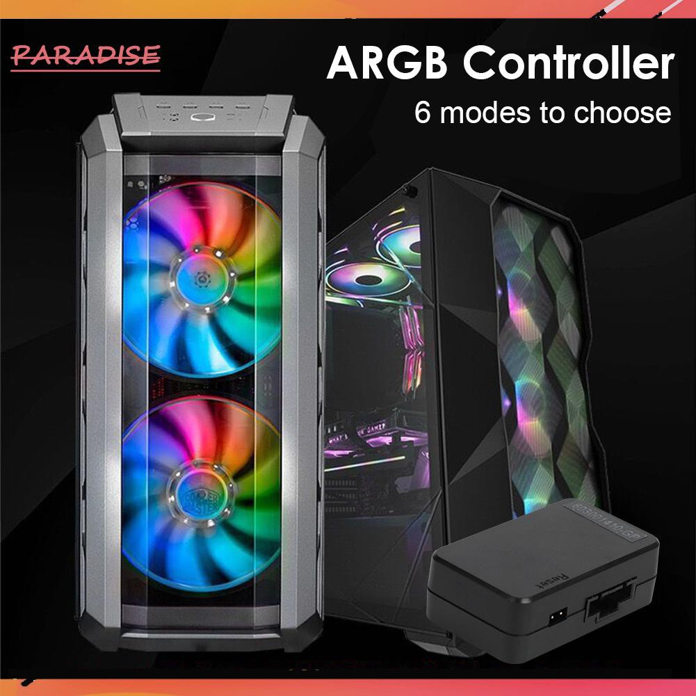 Paradise1 Cooler Master DC 5V SATA Power Supply Fan ARGB LED Controller for Chassis