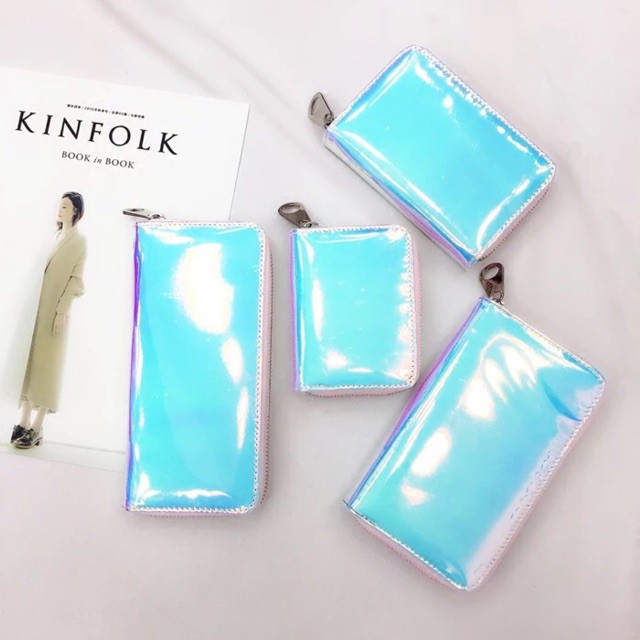 Bóp Ví Ngắn Nữ Cầm Tay Hologram Bóng Ánh Xanh Hồng Cực Chất Ảnh Chụp Thật 100% ! | BigBuy360 - bigbuy360.vn