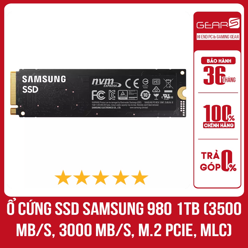 Ổ cứng SSD Samsung 980 PCIe NVMe V-NAND M.2 2280 1TB - Bảo hành chính hãng 36 tháng | WebRaoVat - webraovat.net.vn