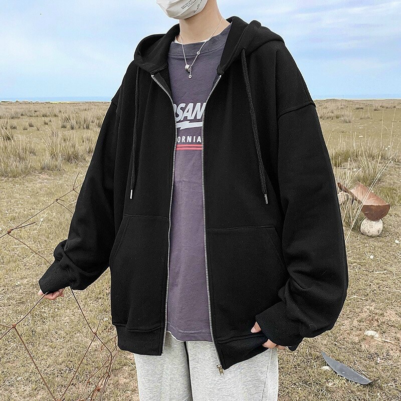 Áo hoodie trơn khoá kéo trẻ trung, năng động | BigBuy360 - bigbuy360.vn