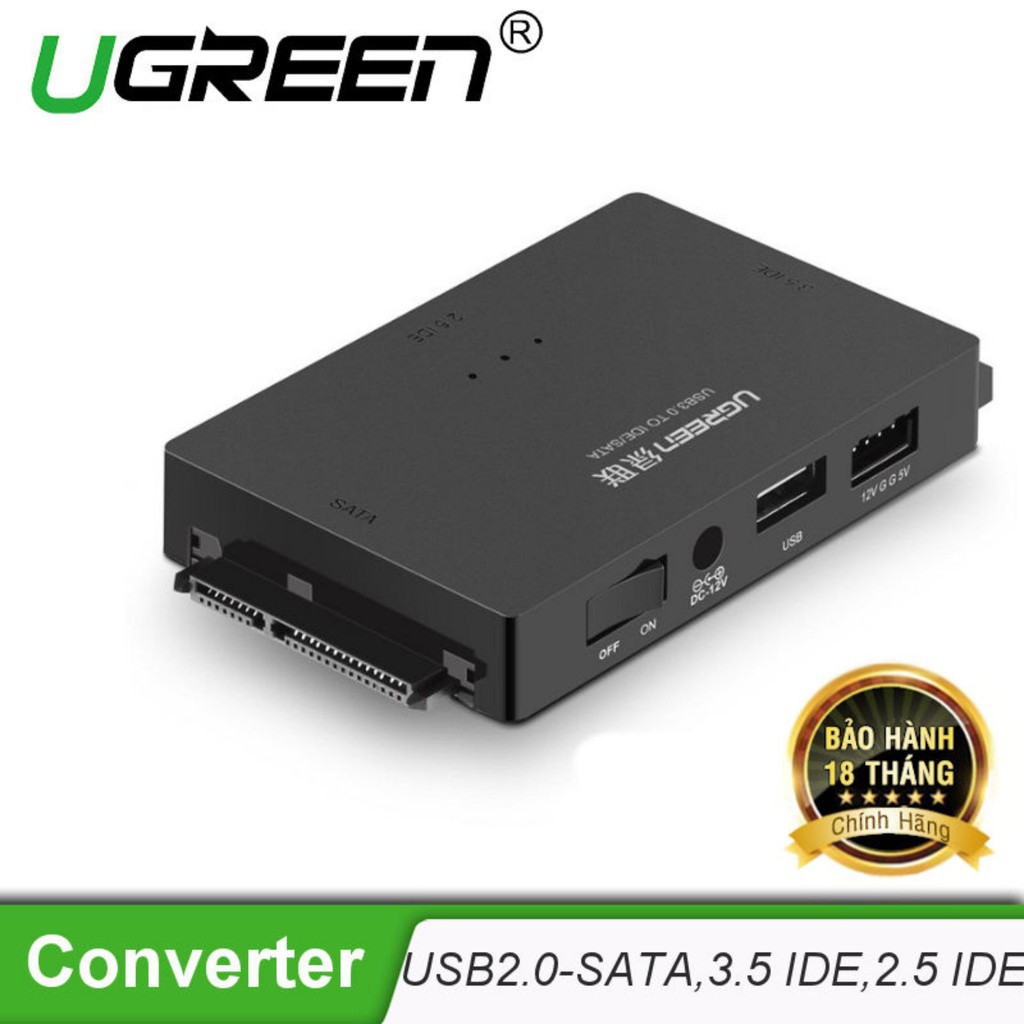 Bộ chuyển đổi USB 3.0 to SATA/IDE Ugreen 30353 US160 Đầu đọc ổ cứng cao cấp Chính hãng