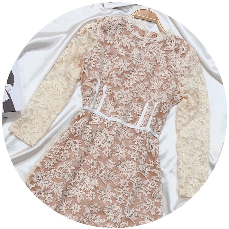 VÁY REN HOA DÀI TAY DÁNG DÀI BE